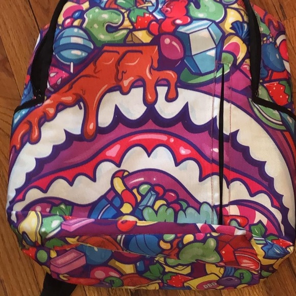 candy shark sprayground backpack